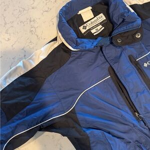 Vintage Columbia Blue and Black Insulated Rain Jacket